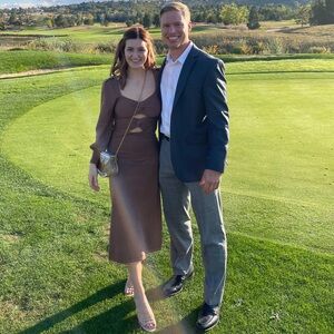 Brown Knit Midi Dress